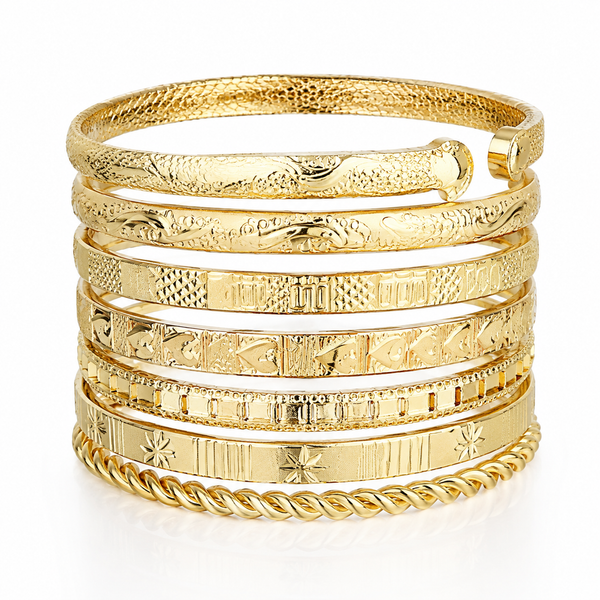 Conjunto de Pulseiras Douradas para Férias